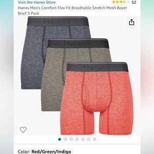 Men’s Hanes Comfort Flex Fit Tag-less boxer briefs, NWT, XL